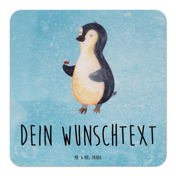 Mr. & Mrs. Panda Personalisierter Bierdeckel Pinguin Marienkäfer 25er Set