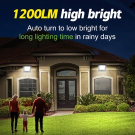 Lightonight Solar Lights Outdoor 6500K Cool White Solar Flood Lights, Waterproof Dusk to Dawn Solar Powered Security Spot Lights for Porch Patio Yard Garage 1 Pack