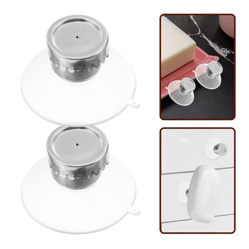 Cabilock Magnetic Soap Holder with Suction Cup 2-Pack Wall Mounted