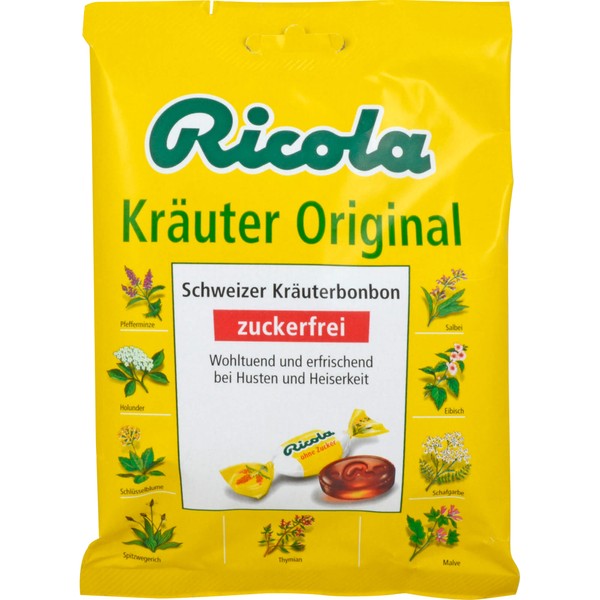 Ricola Kräuter Original Schweizer Kräuterbonbons zuckerfrei, 75 g Candies