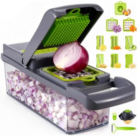 Cortador de Verduras,12 en 1 Picador de Verduras Multifuncional