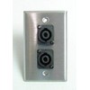 usbargainsound ProCraft Stainless Steel Wall Plate W/ 2 Speakon Speaker