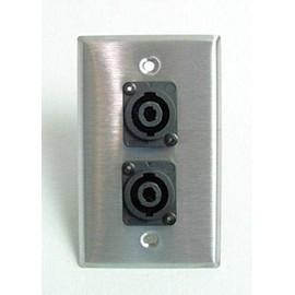 usbargainsound ProCraft Stainless Steel Wall Plate W/ 2 Speakon Speaker Input Channels