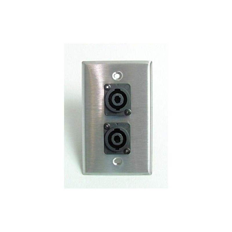 usbargainsound ProCraft Stainless Steel Wall Plate W/ 2 Speakon Speaker