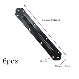 Lokatall 6pack Flat Straight Corner Brace, Thick Straight Brackets Wood Mending Flat Plate Bracket Metal Joint Plate Connector for Desks Toolboxes Shelf Fixing Wood Furniture (247x35mm)