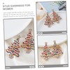 SAFIGLE 5 Pairs Metal Christmas Tree Earrings for Women Fashion