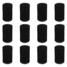 Bluecell 12pcs 6 x 3.5cm Black Color Pre-Filter Foam Sponge Roll for Aquarium Fish Tank