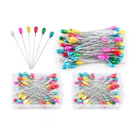 Weenwill Pins with Head Long, Pack of 200 Colourful Sewing Needles 55 mm with Box Straight Pin for Dressmaking, Jewellery, DIY Decoration, Crafts and Sewing Projects