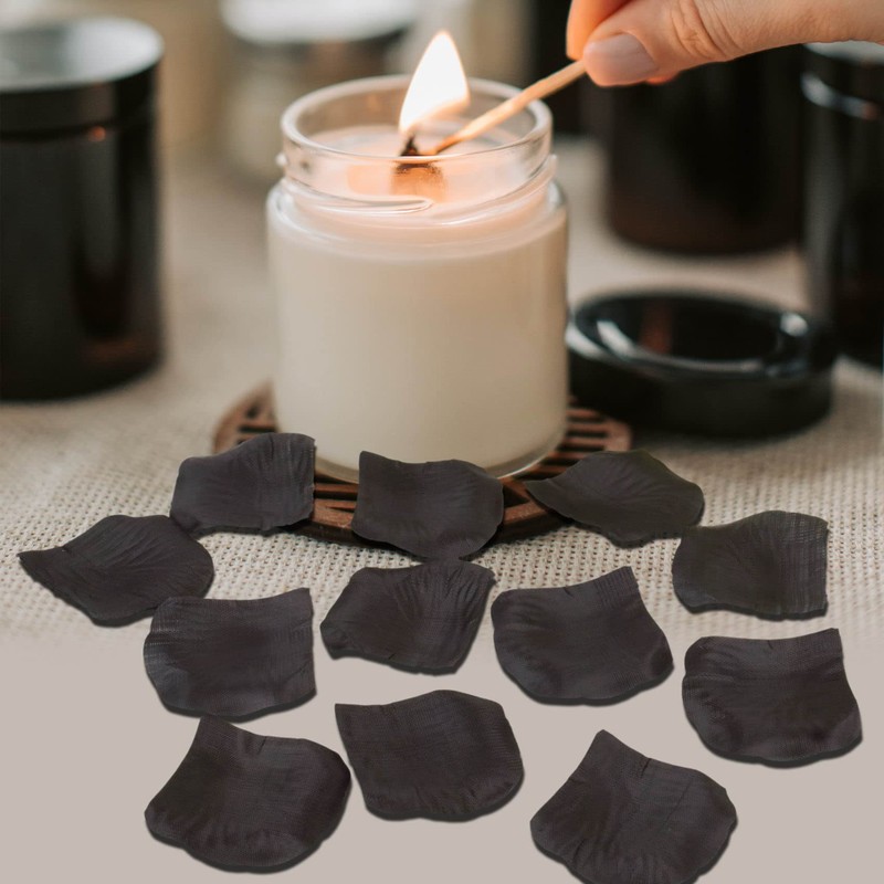 MELGO 500 Pcs Black Rose Petals for Bedroom, Valentines Petals,