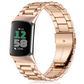 Issinlky Metal band for Charge 6/ Charge 5, Stainless Steel strap for Charge 6/ Charge 5 Women Men