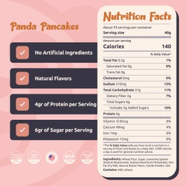 PANDA Organic Pancake Mix Just Add Water - Made in USA - Pancakes Mix - Easy to Prepare Waffle Mix - No Artificial Ingredients Pancake Batter - Just Add Water Pancake Mix - Pancake & Waffle Mixes (1 Pack)