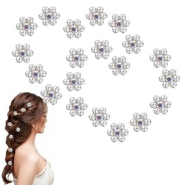 20 Piezas Pinzas para el Cabello, Pinzas Mini de Flor de Diamante de Agua, Horquillas Pequeñas Pelo Mujer, para Cabello Diarias para Niñas y Mujeres