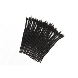 Originea 8-18 Inch 0.1 and 0.2 0.4 Thickness Curly Tips Interlocked sister Locs 100% Real Human Hair Micro loc Extensions Permanent Dreadlock Extensions (1B# 0.4cm, 10 Inch 70 Strands)