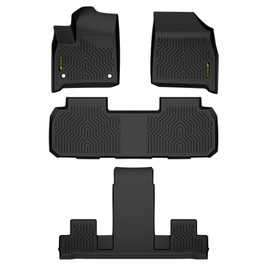 PIT66 Floor Mats Cargo Liners Compatible with Chevy Traverse 2018-2024 (Heavy Duty) 4-Piece Premium All Weather Automotive TPE Liners