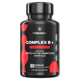 Complejo B Completo, Vitamina B12, B1, B2, B3, B5, B6, Biotina y Arandano | Vitamina b complex para mujer y hombre | VITAL BOTANICS