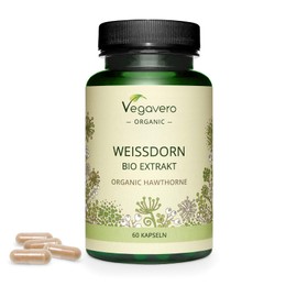 Hawthorn Berry Vegavero® | 700 mg Extract | 100% Organic | NO Additives | Natural Antioxidant | 60 Vegan Capsules