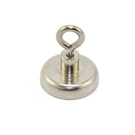 N42 Neodymium Clamping Magnet with M6 Eyebolt - 1-3/8 in. dia - 80.25lbs Pull (Pack of 1)