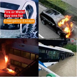 LuFOX 2 Pack Car Safety Hammer Seat Belt Cutter Phone Number Plate Fashionable 3-in-1 Design Best Gift Option Emergency Escape Tool (Red+Black)