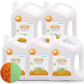 Wisesorb Silica Gel 40LBS, Indicating Silica Beads (Orange to Green), Reusable Silica Gel Desiccant Dehumidifier