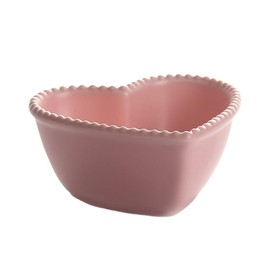 Heart Shaped Ceramic Bowl for Fruit Salad and Dessert - Elegant Pink Serving Bowl for Home Kitchen Gatherings