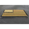 Yellow Black American Flag Patch - 3x2 inch. Embroidered Iron