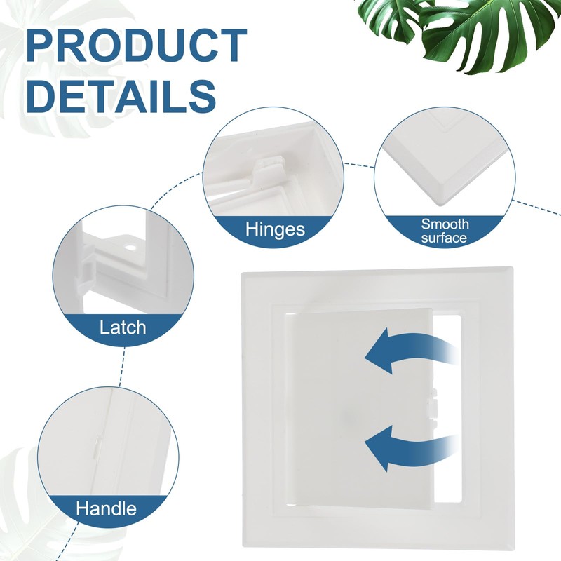 PATIKIL 5x5 Inch Removable Hinged Access Panel, 3Pcs ABS Plumbing