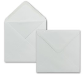 NEUSER PAPIER 100 x Envelope Square 15 x 15 cm in white 100g/m² wet glue with pointed closure flap for very special occasions