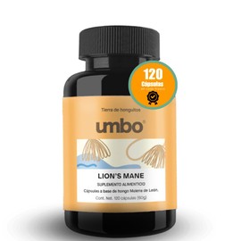 UMBO - Melena de León Puro | 120 Cápsulas Veganas | Suplemento Natural de Hongo Melena de León | 100% Concentrado