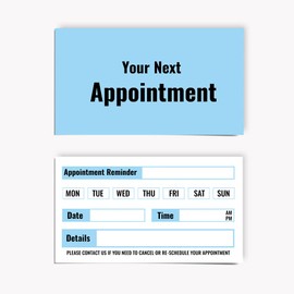 Pack of 100 Beauty Appointment Cards Hairdressing (84 x 55 mm) Client Reminder Cards for Grooming Massage Makeup Artist Papa Prints®