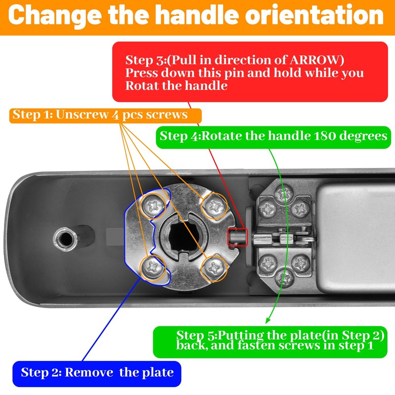 ANNFUZ Stainless Steel Mechanical Keypad Entry Door Handle Lock,Commercial Keyless