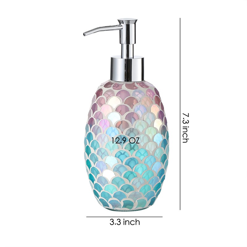 Motifeur Decorative Glass Lotion Dispenser/Soap Pump (Mermaid)