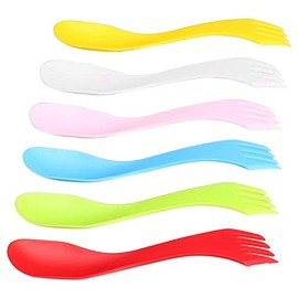 WISTOM 6 Pack Lightweight & Strong All in One s Plastic Spork