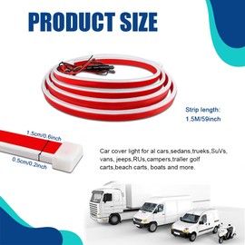 QZTYTY 59 Inch Car Hood Light Strip, Automotive Neon Accent Lights, Dynamic Car LED Strip Light, Car Exterior Accessories Flexible Waterproof Daytime Running Lights for Car Trucks (Blue, 1.5M)