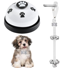 KEXIAVA 2 Pack Dog Bells Potty Training, Dog Doorbell for Training Bell for Dog to Ring to go Outside Puppy Training Door Bells Adjustable Strap Dog Door Bell White