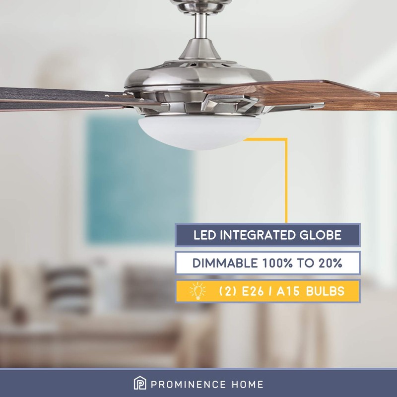 Prominence Home 51482-01 Clancy Ceiling Fan, 52, Brushed Nickel