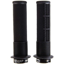 DMR Bikes Brendog DeathGrip Flange Lock-On Mountain Bike MTB Grips - Black (Thick), Soft/Thick (A20)