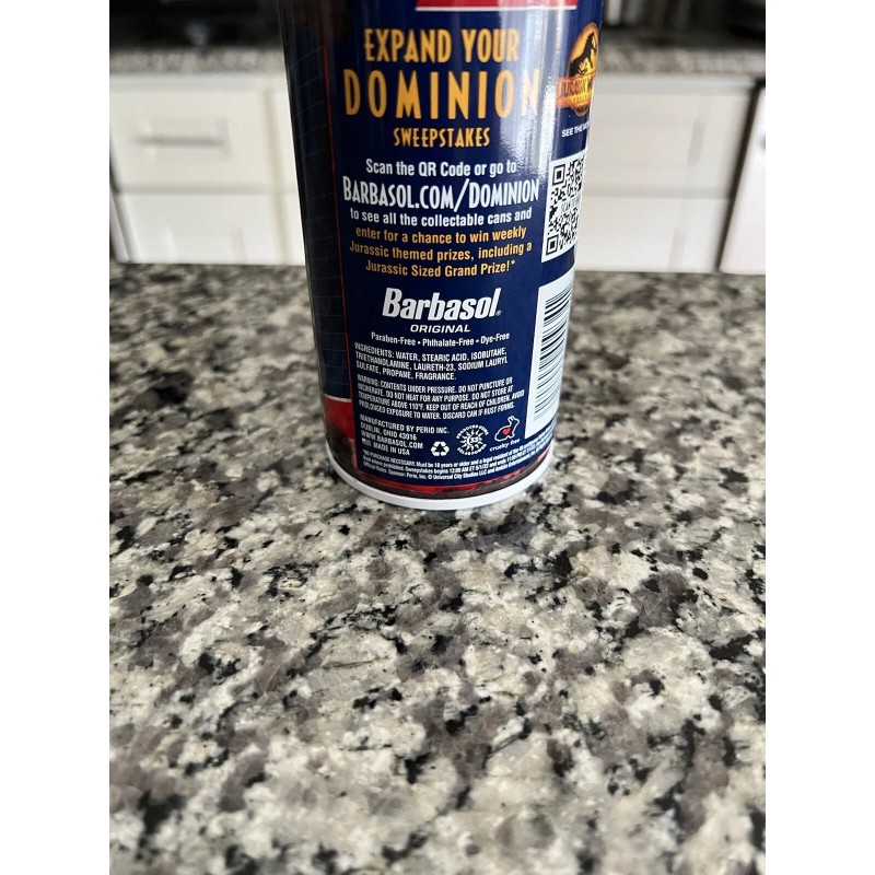 Barbasol Jurassic Park World Shaving Cream Original Brand New Excellent