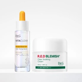 Dr.G Composition: Vita Clear Gluta Shot + Soothing 2nd Generation Vita Serum 30mL + Red Cream 50mL / 닥터지 구성 비타클리어 글루타샷 + 수딩 2세대 비타 세럼 30mL + 레드 크림50mL