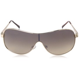 Southpole Men's Metal Shield Rectangular Sunglasses, Gold, 140 mm