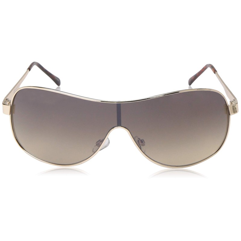 Southpole Men's Metal Shield Rectangular Sunglasses, Gold, 140 mm