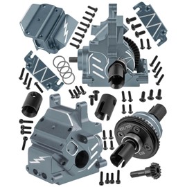 RCYouHott RC Diff Gear 43T/10T,Aluminum Front&Rear Gearbox Case Upgrades Part for 1/8 Kraton,Outcast,Notorious,Talion 6s BLX/EXB,1/7 Big Rock,Fireteam,Mojave 6s BLX,Case Gears Hops Up,Titanium