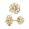 Four Leaf Clover: Ma732 Flower Aquamarine Earrings, March Birthstone, 10k