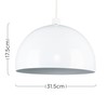 MiniSun | Modern Gloss White Metal Dome Ceiling Light Shade