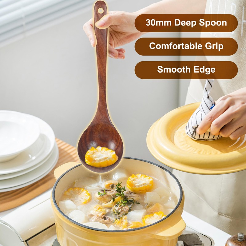 FJNATINH Wooden Kitchen Utensils Handmade for the Kitchen (Ten Piece