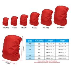 PATIKIL 70L Waterproof Backpack Rain Cover, Oxford Cloth Backpack Cover Anti-Slip Cross Buckle Straps for Hiking Camping Traveling, XL, Red
