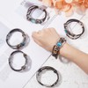UNICRAFTALE 6Pcs 6 Styles Leather Wrap Bracelets Cowhide Rope Triple