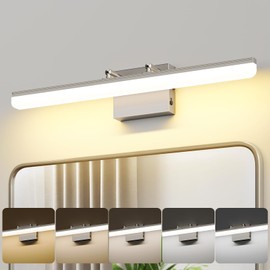 KELIDEN Brushed Nickel Vanity Light 24", 5CCT Dimmable LED Bathroom Light Bar, 18W Wall Mount Fixture with Adjustable Angle & ETL Driver – Modern Lighting for Bathroom, Powder Room, Bedroom