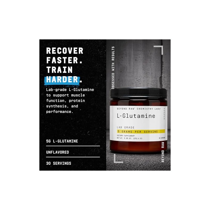 Beyond Raw Suplemento de L-glutamina, Envase con 152.4 g para