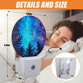 EMXION Northern Night Light,Forest Galaxy Sky Nightlight Plug into Wall LED Lamp Auto Sensor Dusk to Dawn for Bedrooms/Kitchens/Toilets/Corridors,Energy-Saving