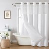 eachope Extra Long No Hook Shower Curtain with Snap-in Fabric